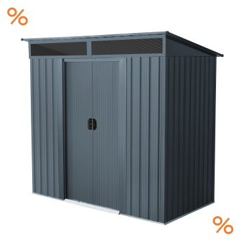 Pergart Metall Gerätehaus Lüttich 64 BxTxH 184x109x180cm 2,35m² Anthrazit